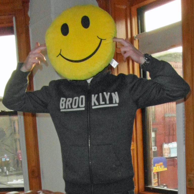 photo of DJ collins303 wiwth smily face acid house cushion